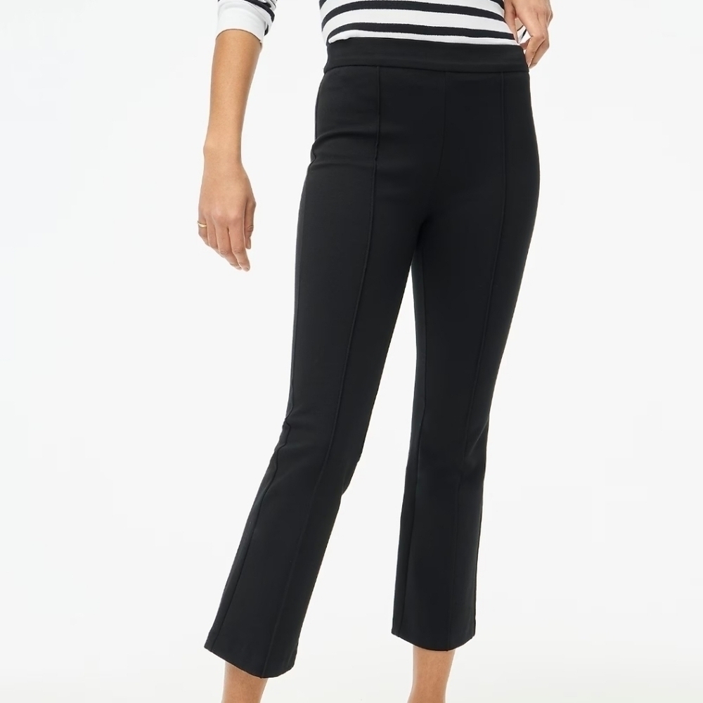 J. Crew Women's Crop flare ponte pant black size 12